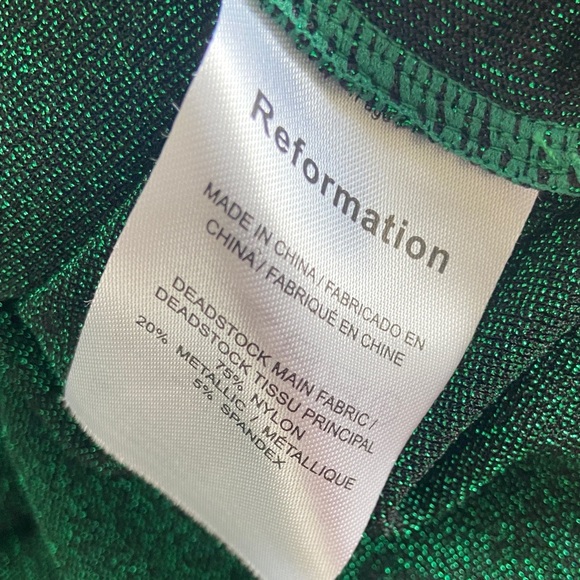 Reformation Breslin Low Back Midi Dress Emerald Sparkle | worn once - Picture 6 of 7